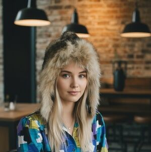 Vintage handmade unisex fox fur aviator hat Winter Trapper Hat